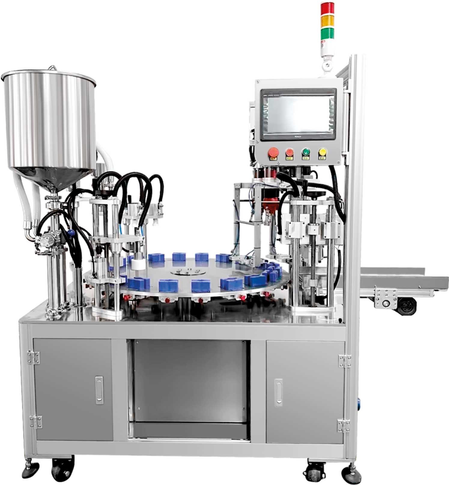 Automatic double-head liquid &cream rotary filling machine