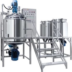 Fixed-type vacuum emulsifying mixer